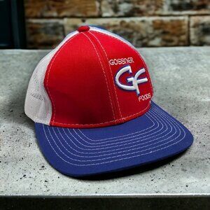 Gosner Foods Cap Platinum Series Mesh One Size Adjustable Back Red Blue White